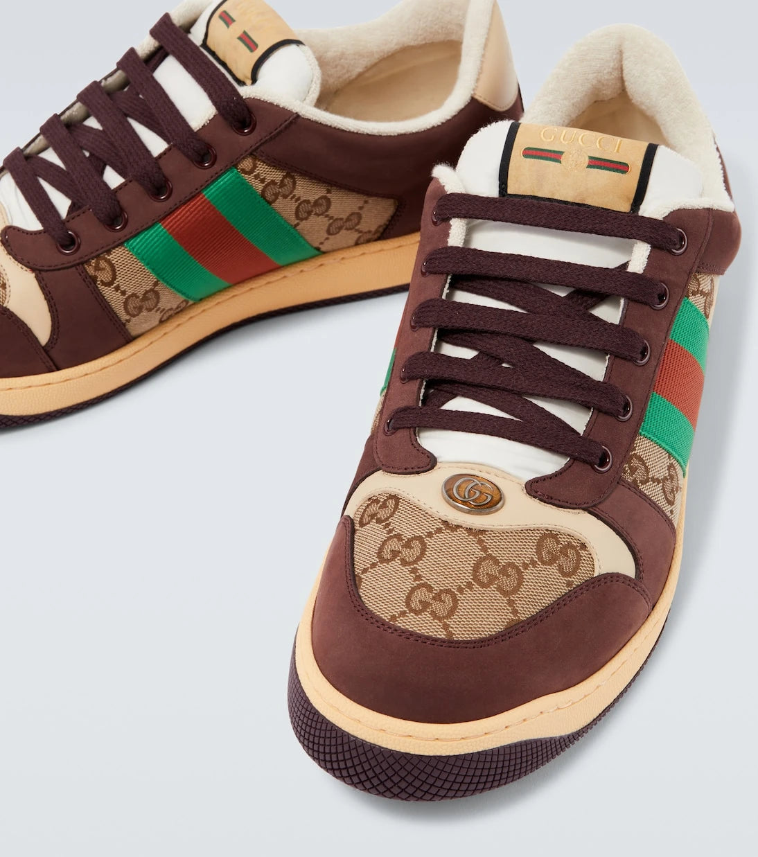 Gucci - Screener GG Canvas and suede sneakers