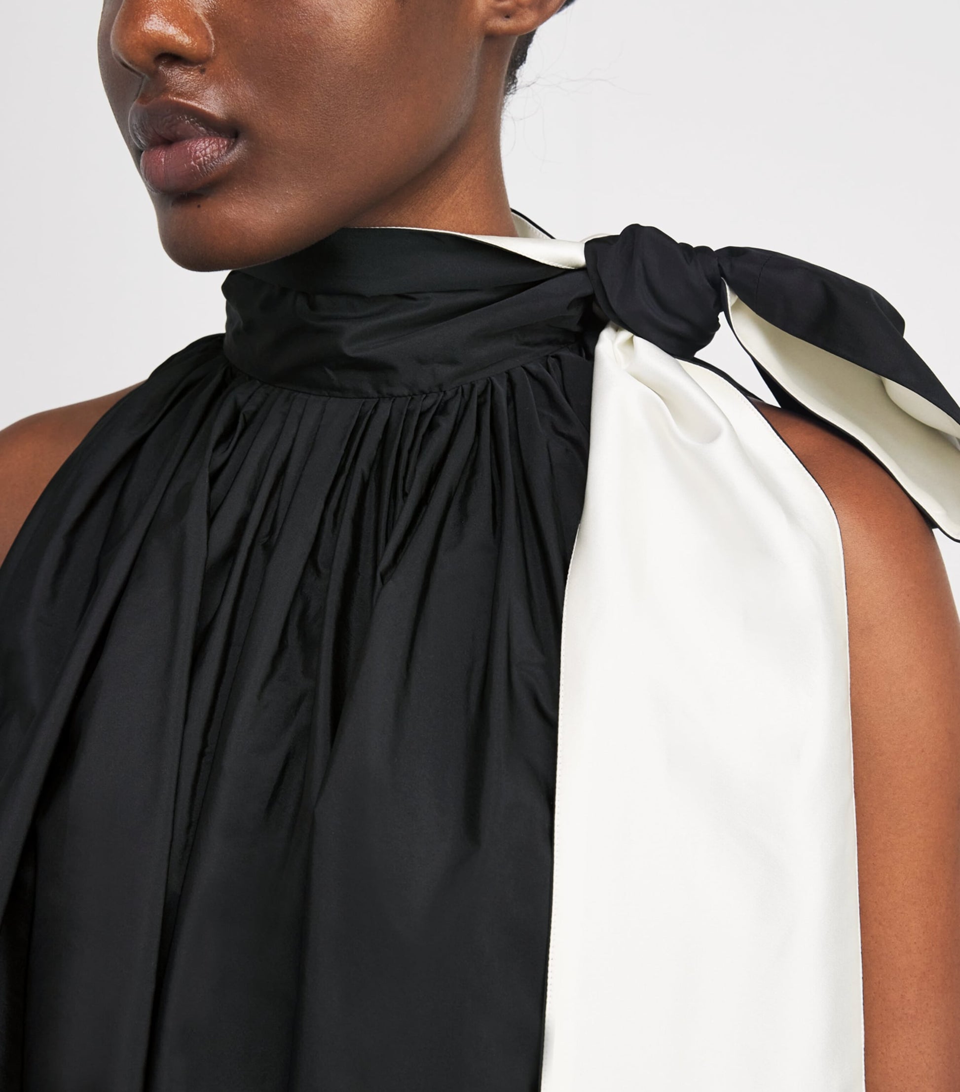 Max Mara Black Bow-Neck Mini Dress