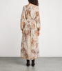 Eleventy Beige Silk Printed Maxi Dress