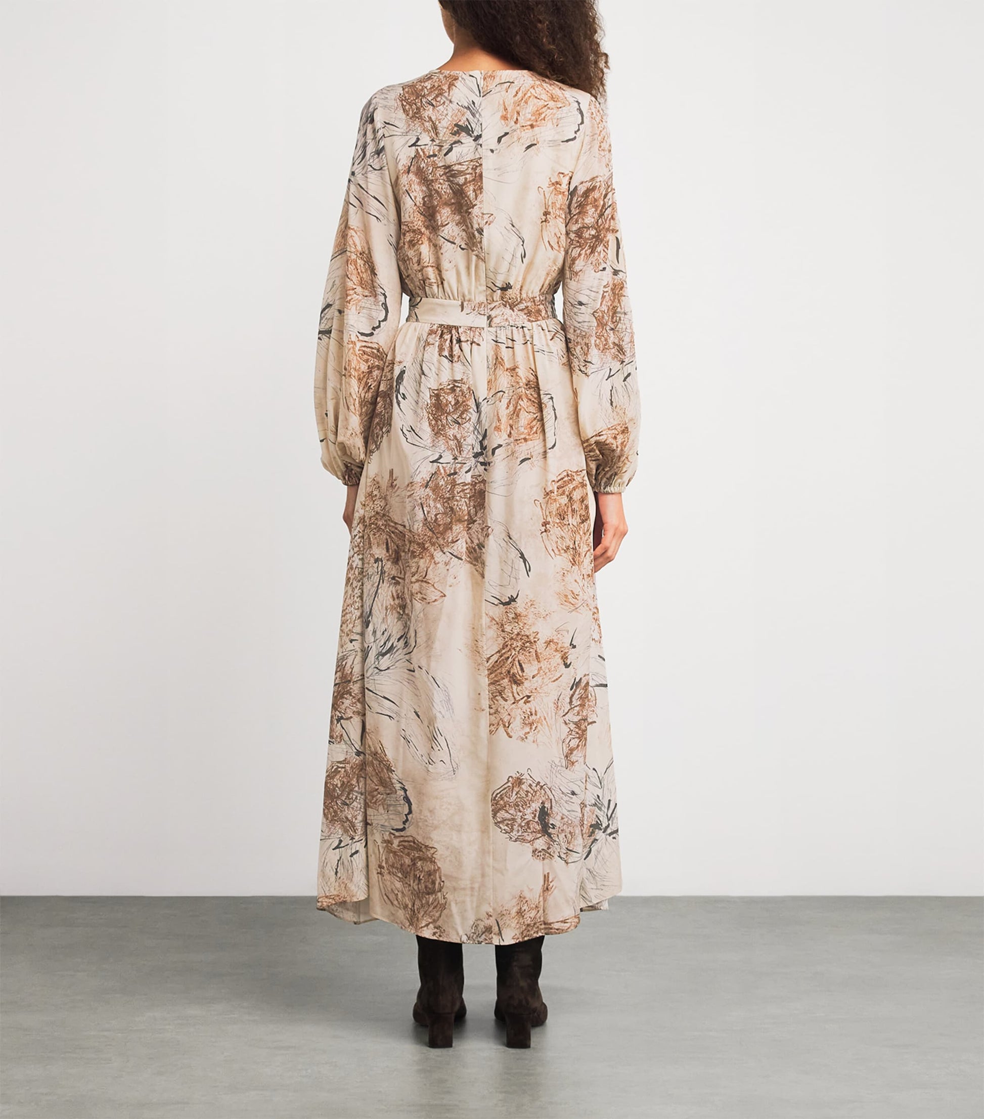 Silk Printed Maxi Dress VISONE