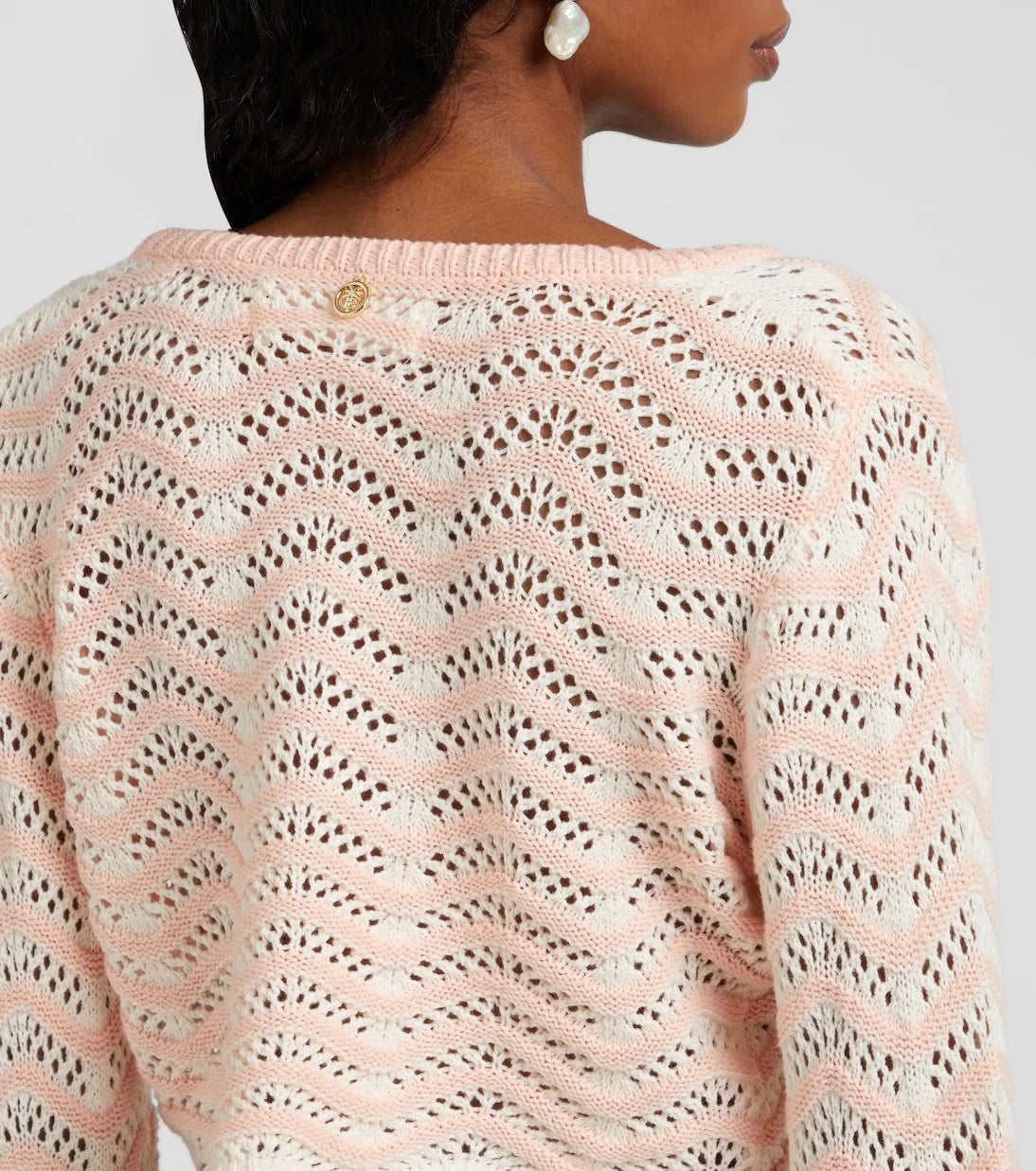 Bananhot - Miana striped cotton-blend crop top
