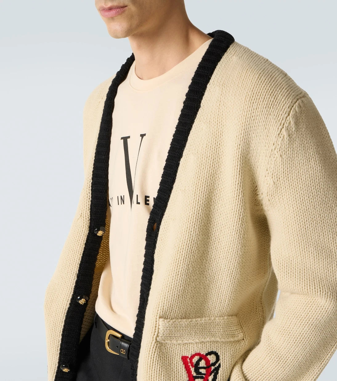 Valentino - Embroidered virgin wool cardigan