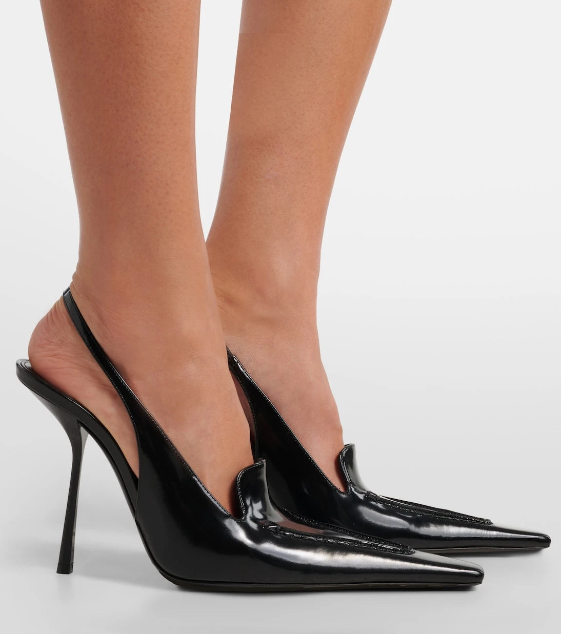 Saint Laurent - Voltaire patent leather slingback pumps