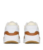 Saint Laurent White Suede-Trim Bump Sneakers