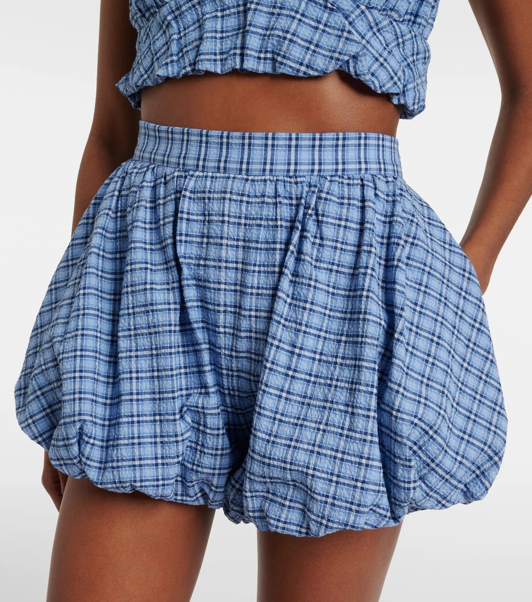 Faithfull - Mira checked cotton shorts