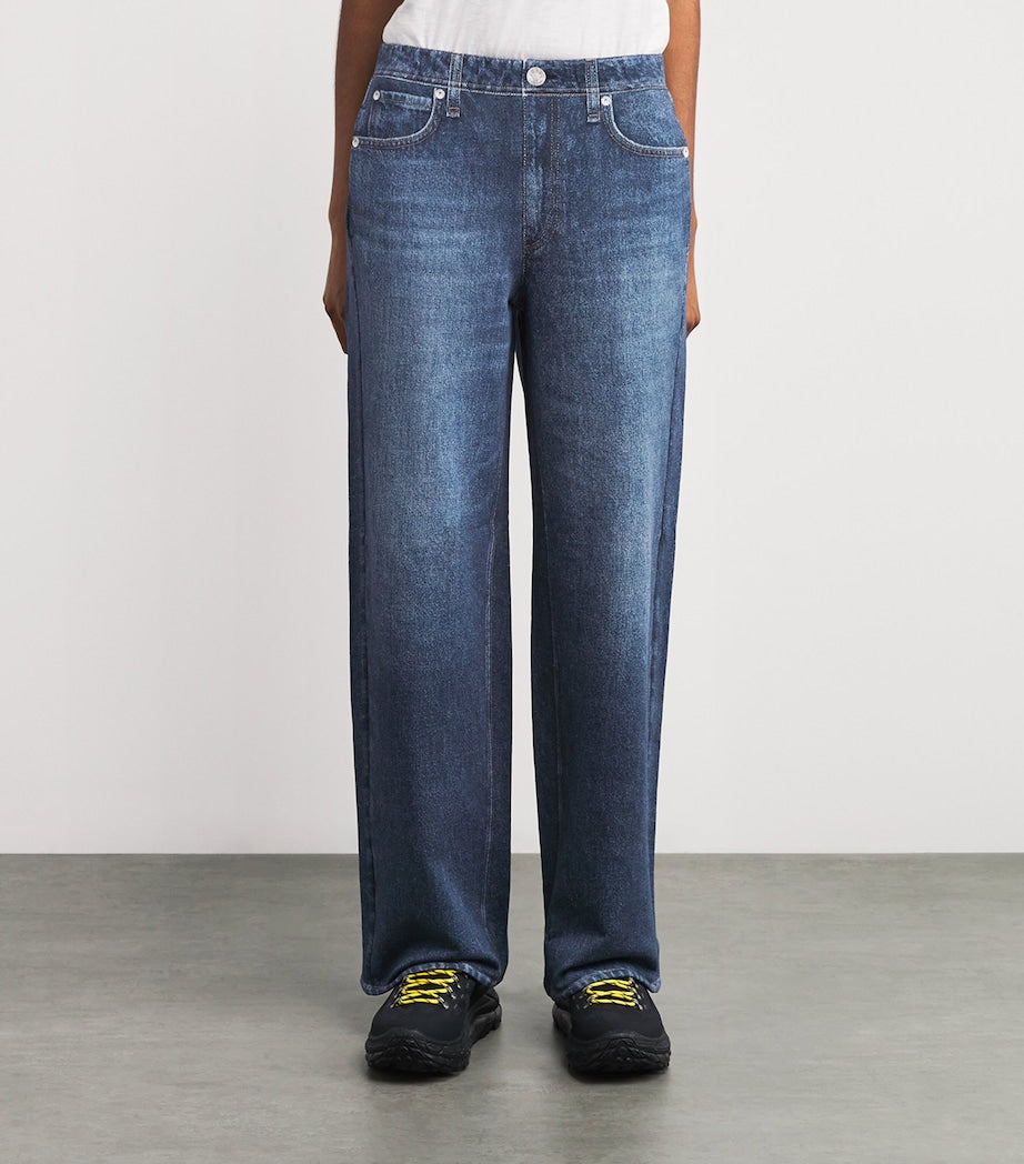 Rag & Bone Blue Miramar Low-Rise Wide-Leg Jeans