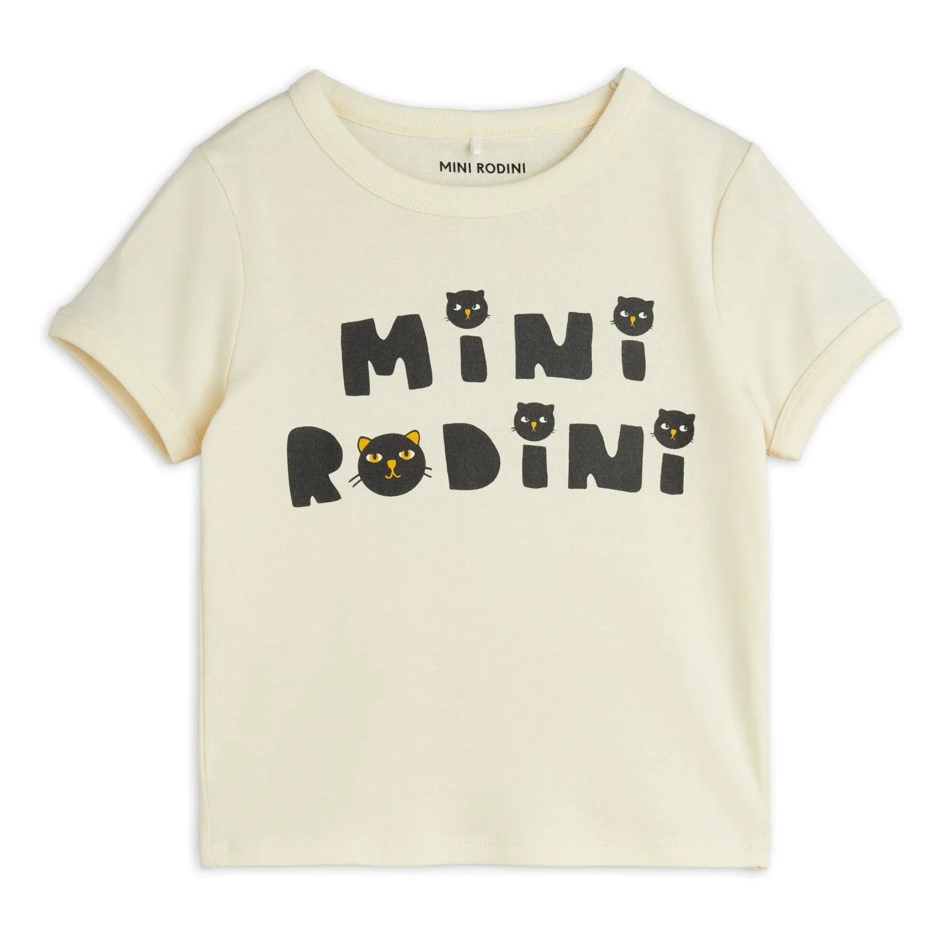 Mini Rodini - T-Shirt Cat Organic Cotton | Ecru