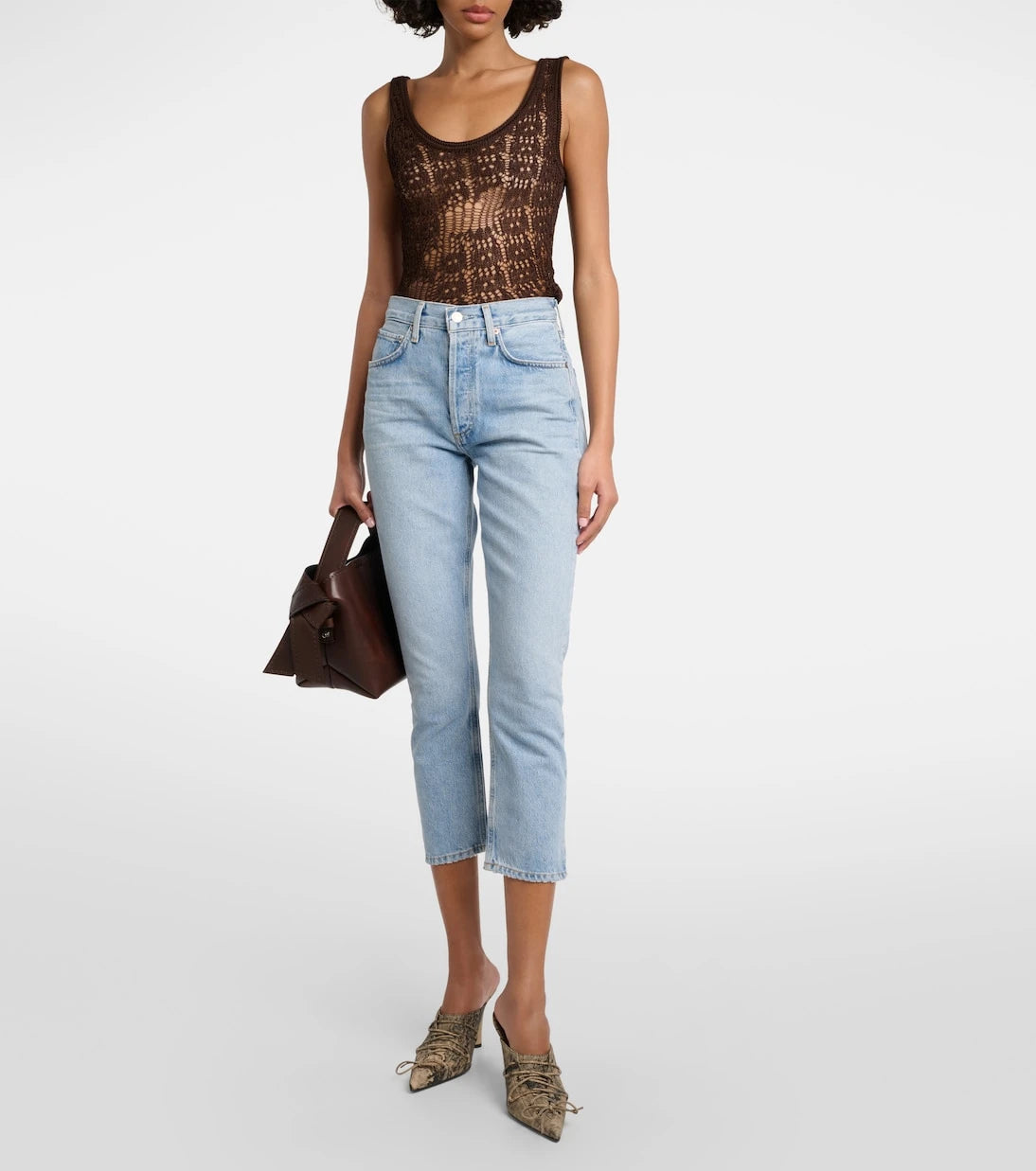 Agolde - Riley high-rise cropped straight jeans