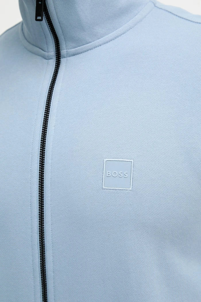 BOSS Orange pamuklu erkek fermuarlı sweatshirt Zestart