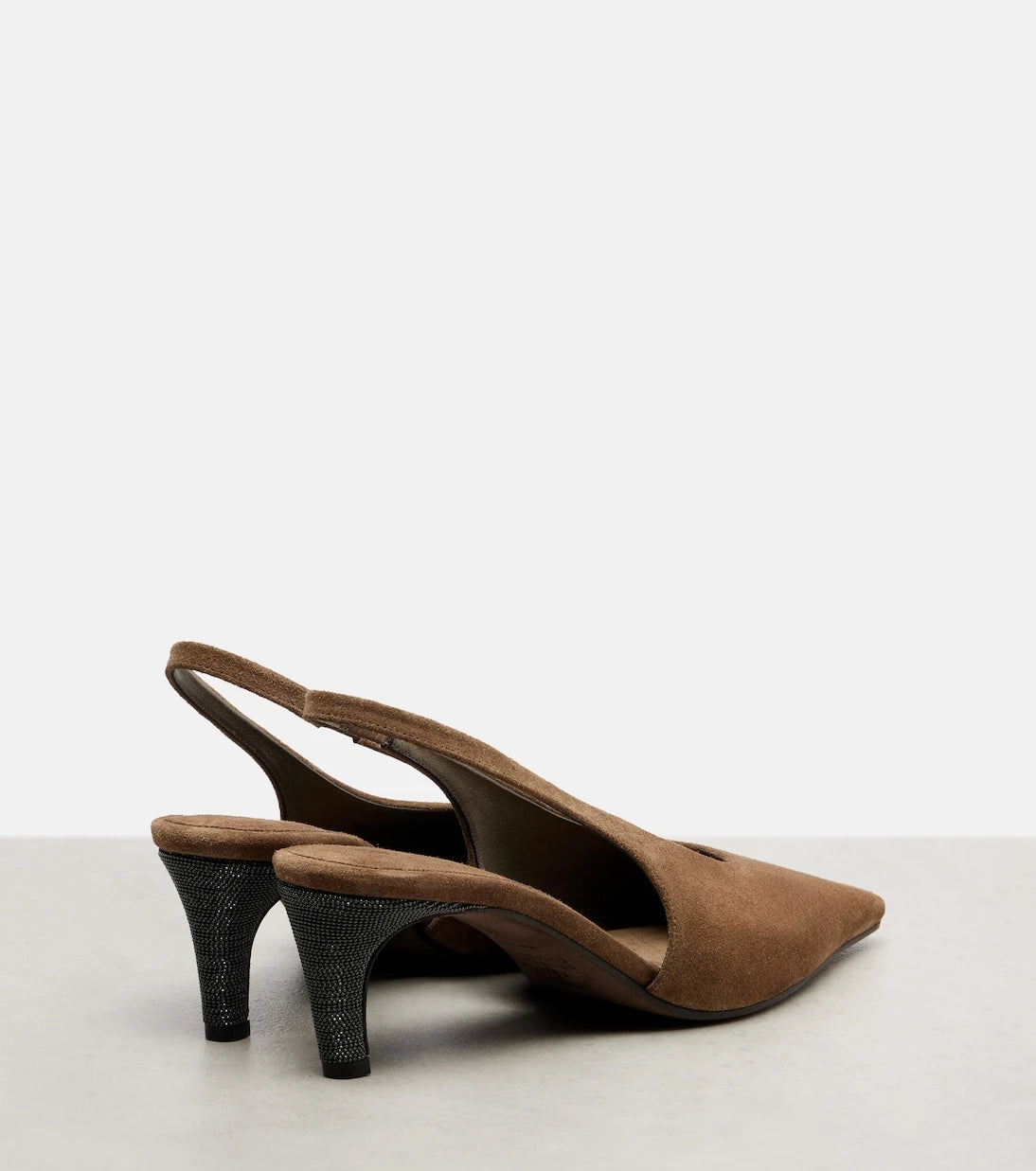 Brunello Cucinelli - Suede slingback pumps
