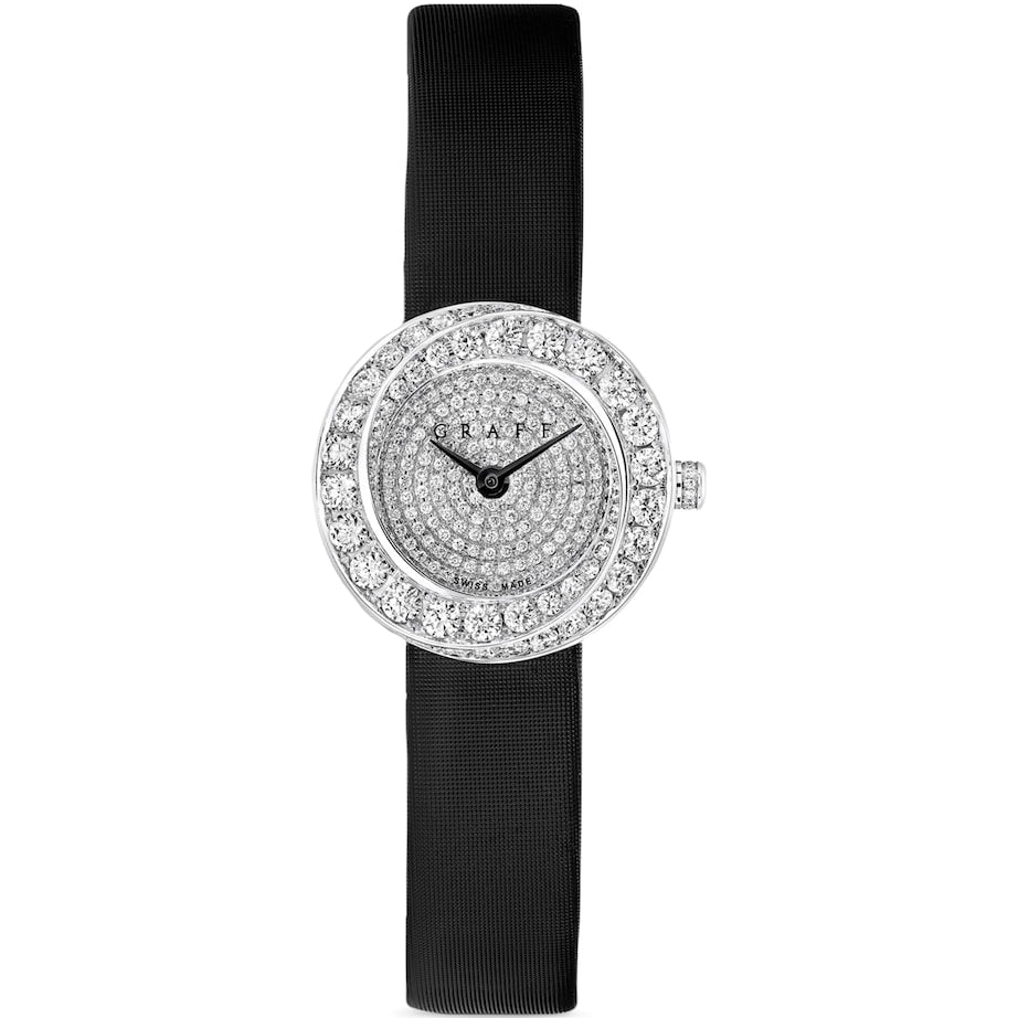 White Gold and Diamond Spiral Watch 23mm