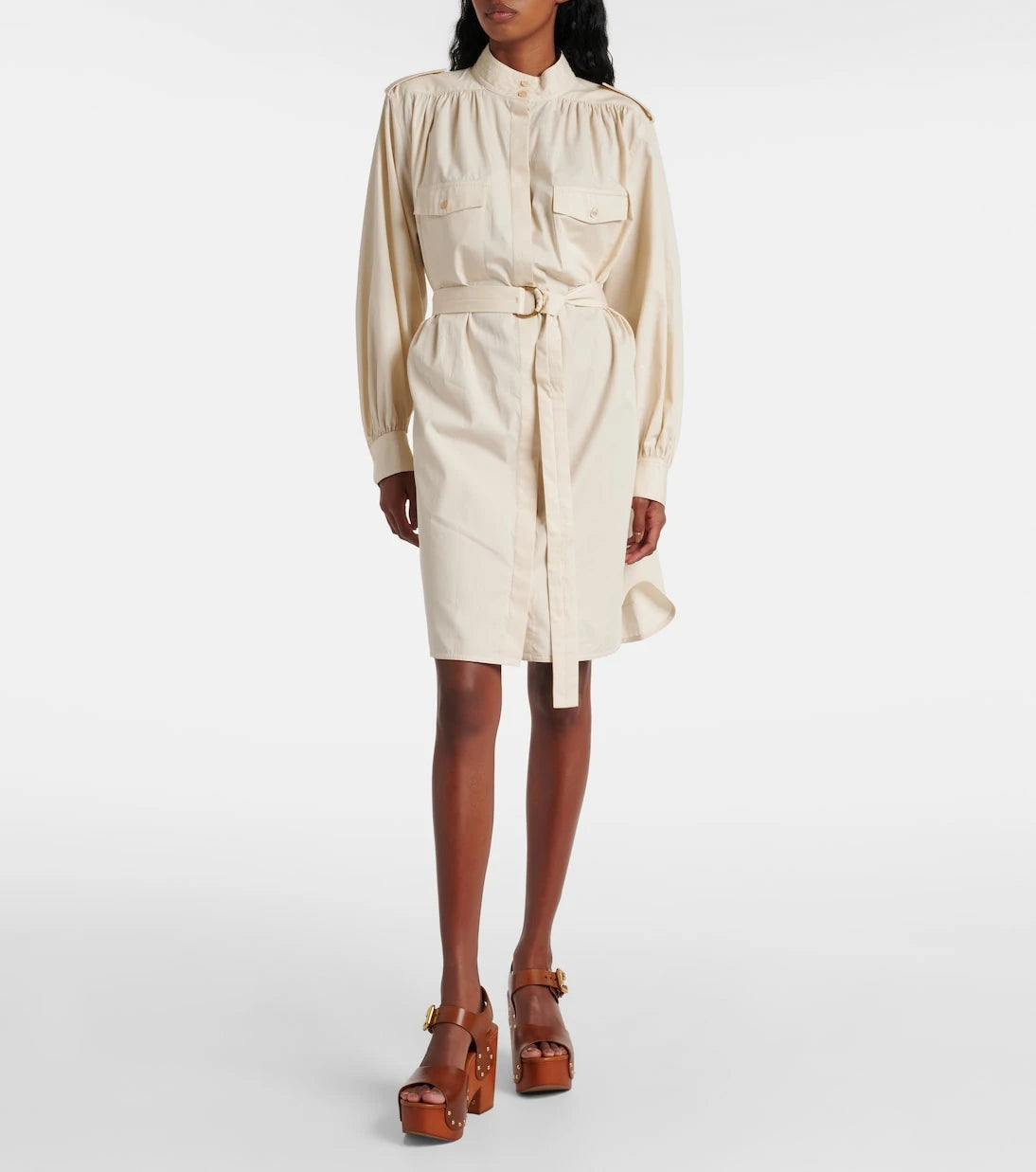 Chloé - Belted cotton midi dress