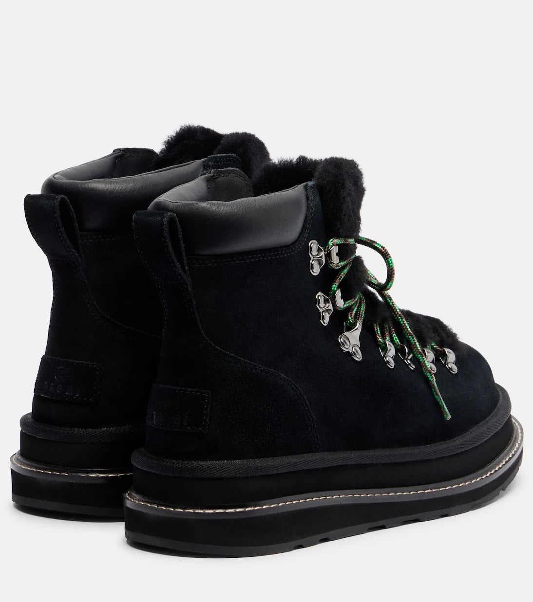 Sacai - x UGG suede and shearling hiking boots