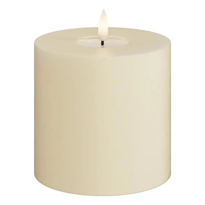 Led свещ Deluxe Homeart Cream Bloklys 10 x 10 cm