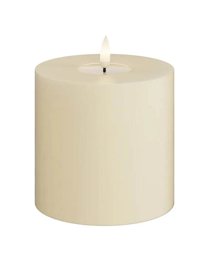 Led свещ Deluxe Homeart Cream Bloklys 10 x 10 cm