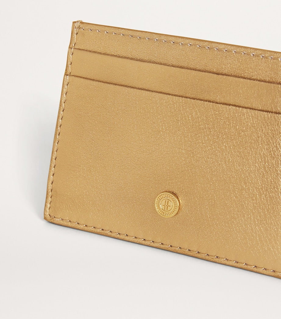 Gold Leather Metallic Card Holder