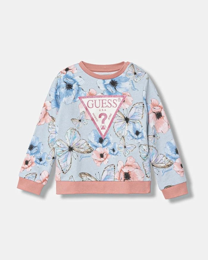 Çocuk pamuklu sweatshirt Guess