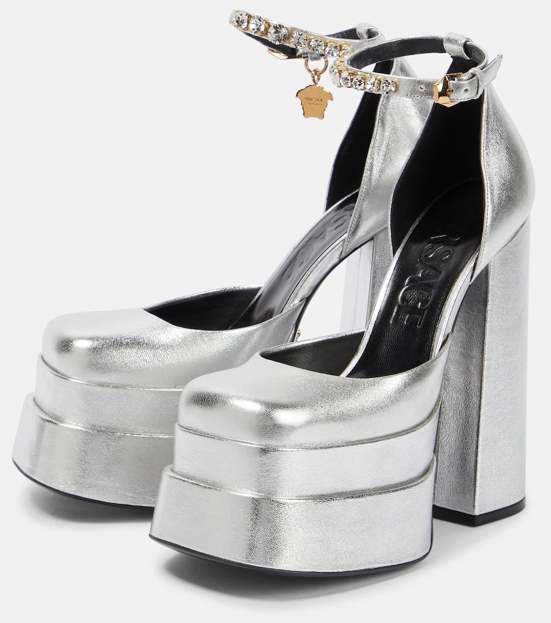 Versace - Medusa Aevitas leather platform pumps