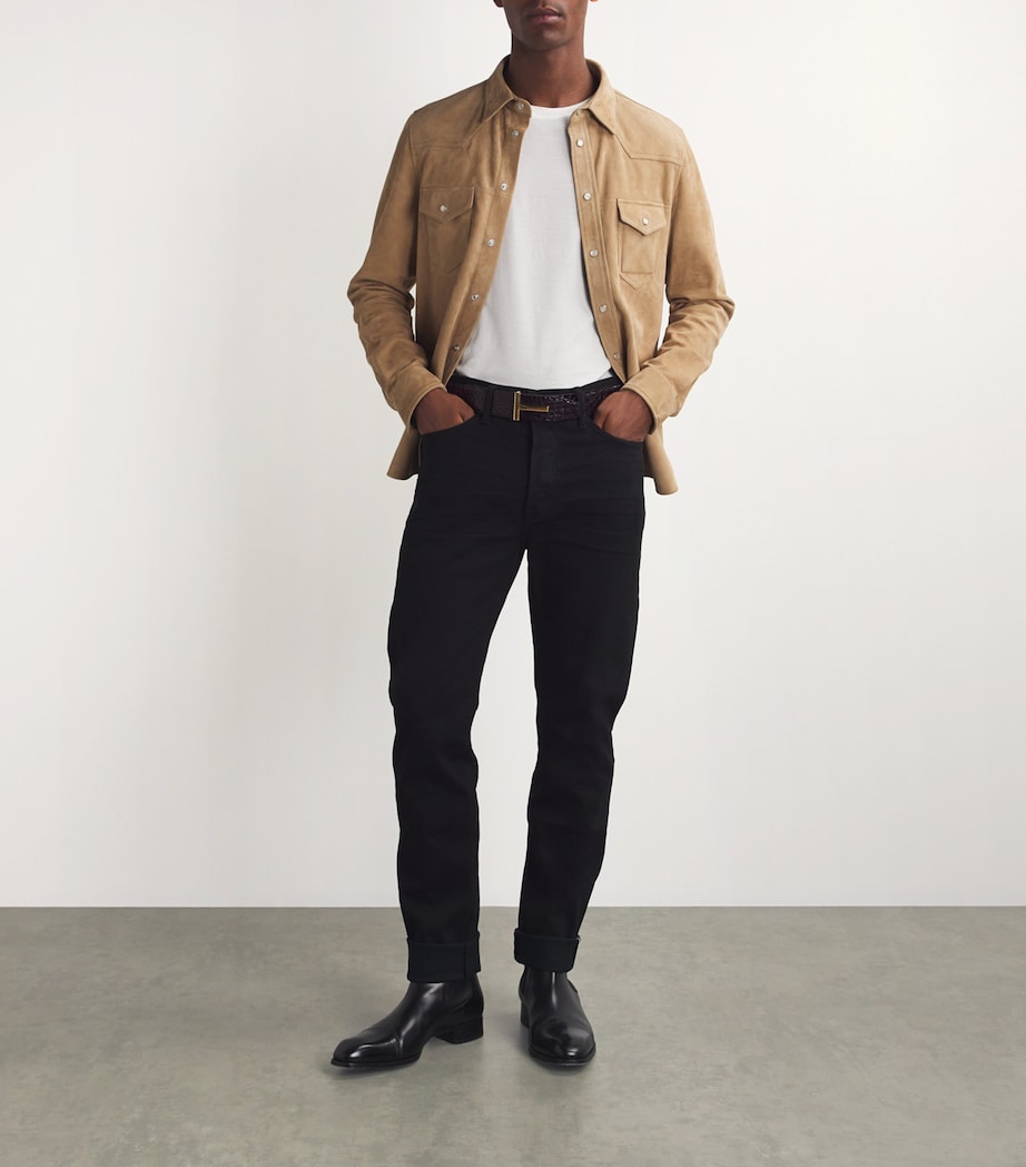 Leather Reversible T Icon Belt