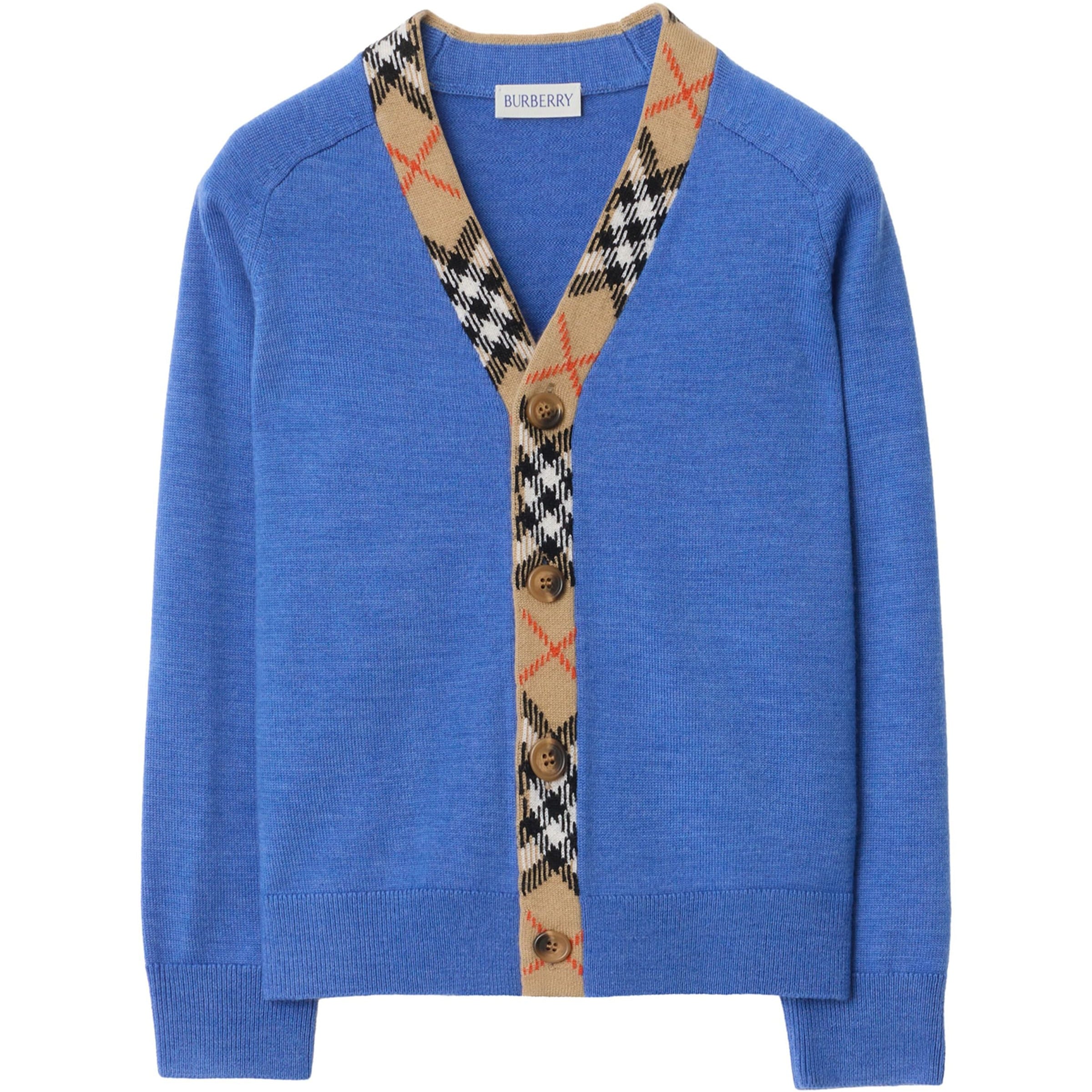 Burberry Kids Wool Check-Trim Cardigan (3-12 Years)