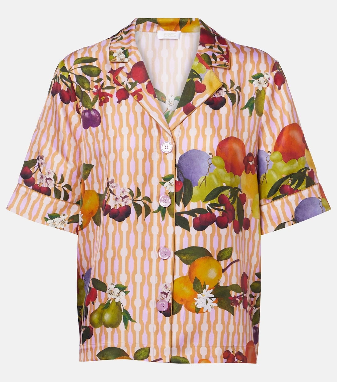 Eres - Cherry printed silk twill shirt