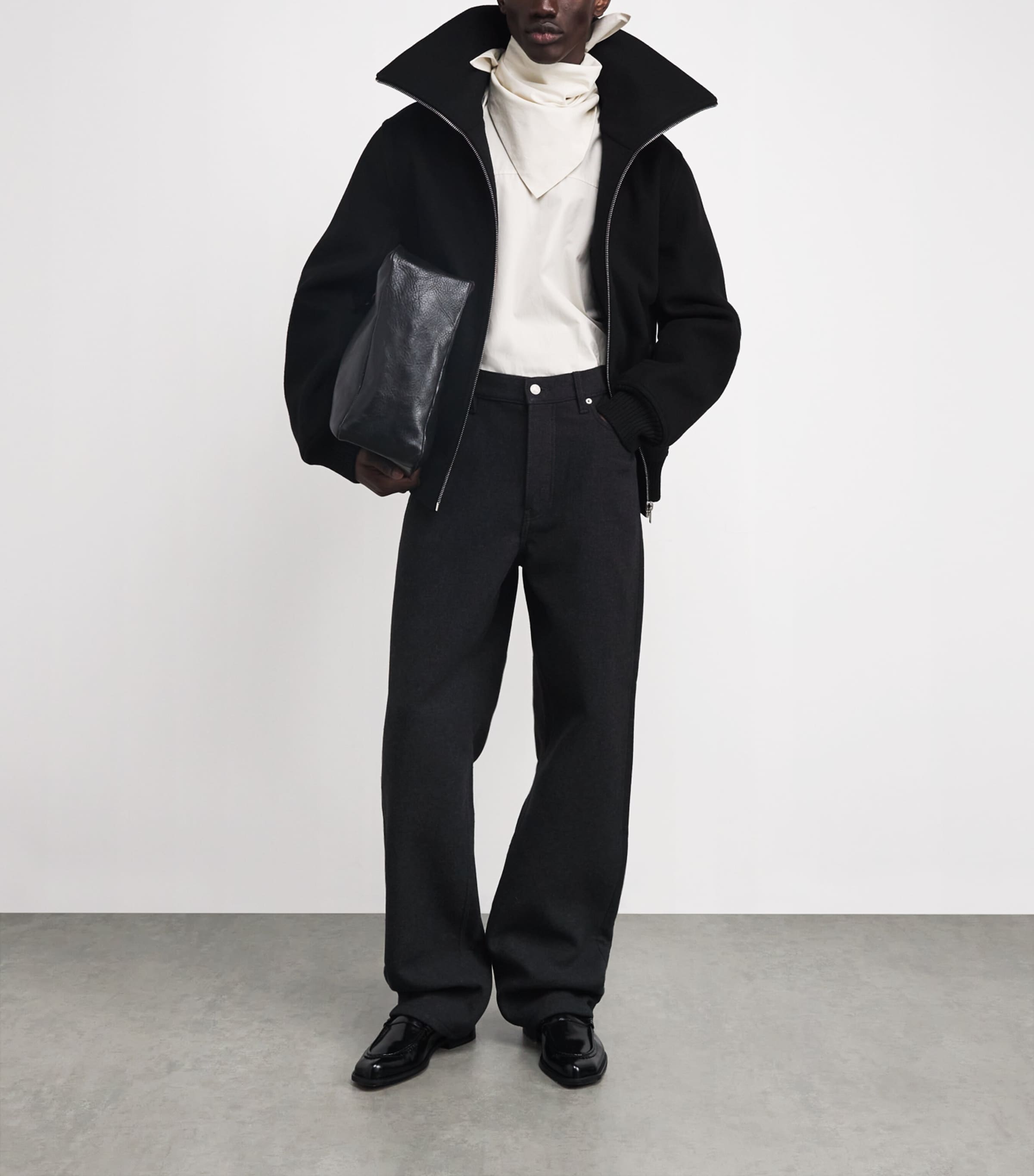 Brushed Twill Straight Trousers