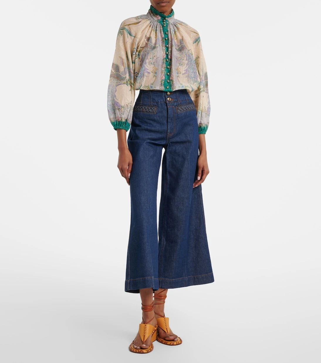 Zimmermann - Aster cropped flared jeans