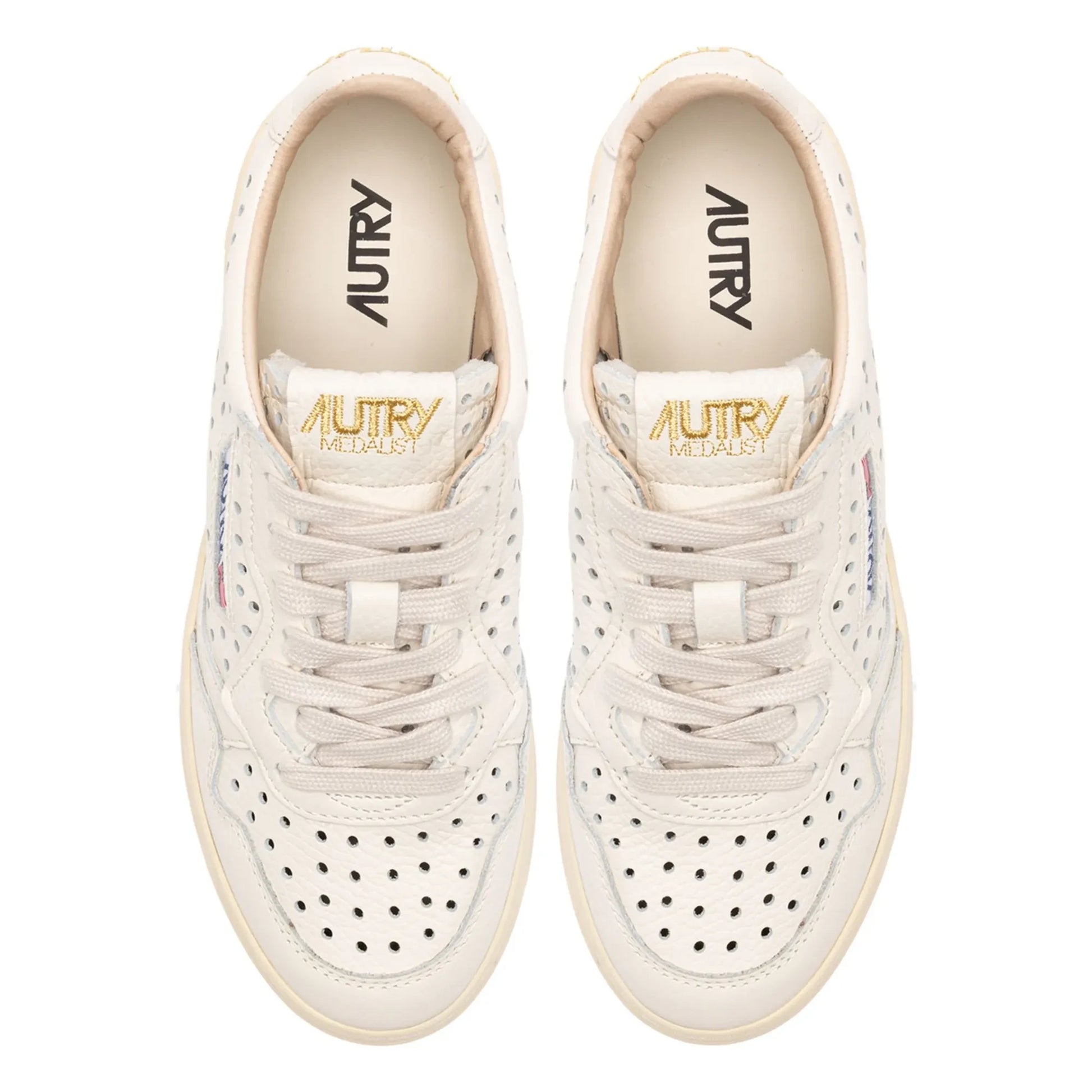 Autry - Medalist Low Openwork Leather Sneakers | Cream