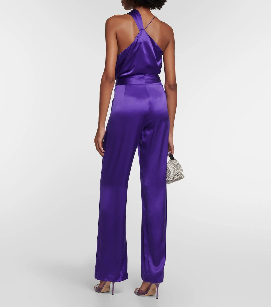 The Sei - High-rise wide-leg silk satin pants