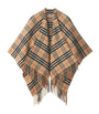 Beige Wool-Cashmere Check Cape