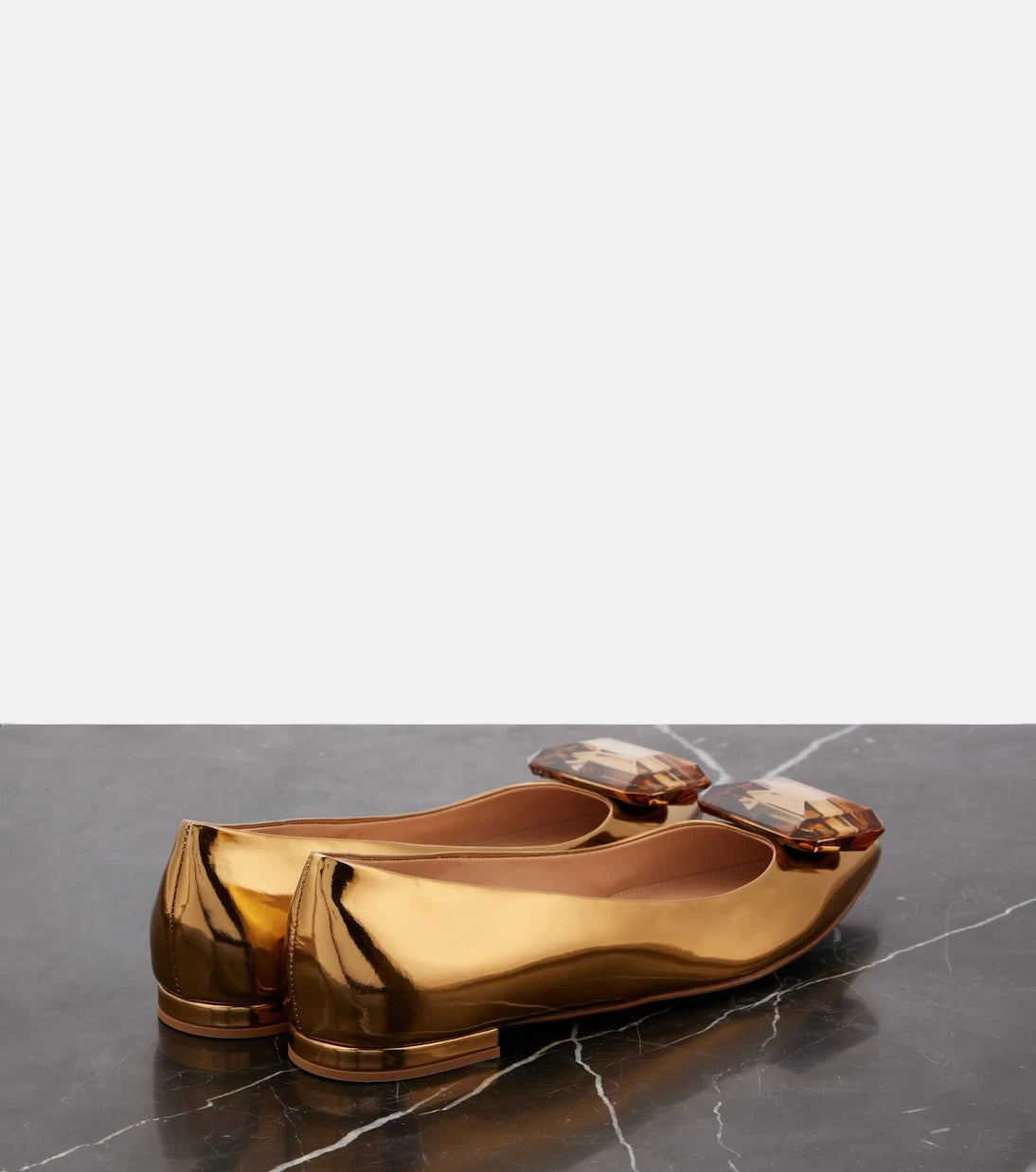Gianvito Rossi - Jaipur metallic leather ballet flats