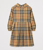 Burberry Kids Beige Cotton Check Smocked Dress (3-12 Years)