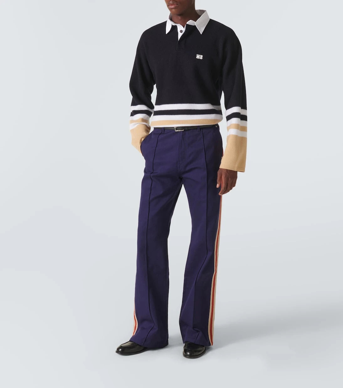 Wales Bonner - Cypher striped wool polo sweater