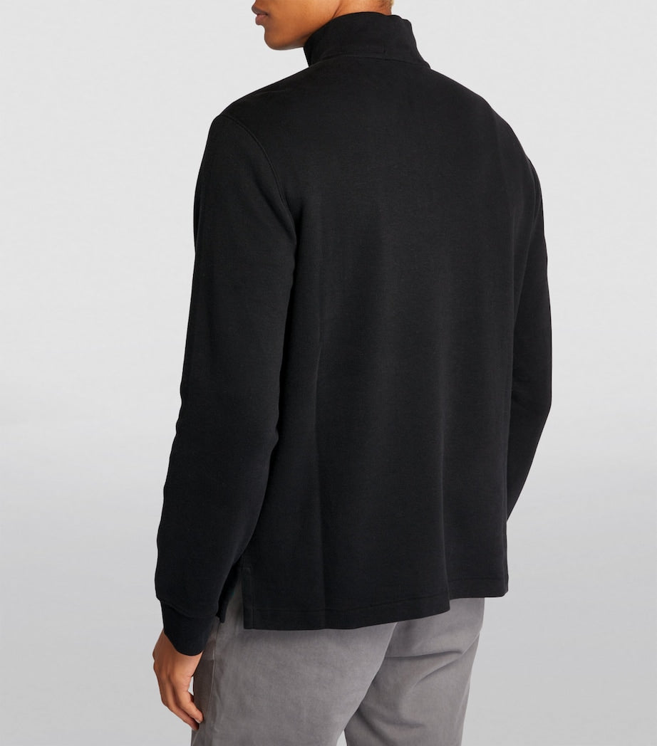 Polo Ralph Lauren Black Cotton Quarter-Zip Sweater