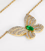 Yellow Gold, Diamond and Emerald Butterfly Necklace