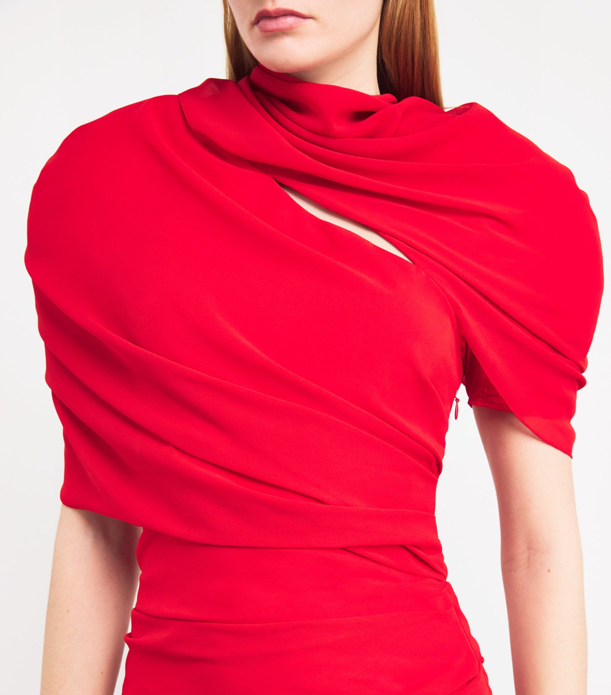 Red Draped Castagna Mini Dress
