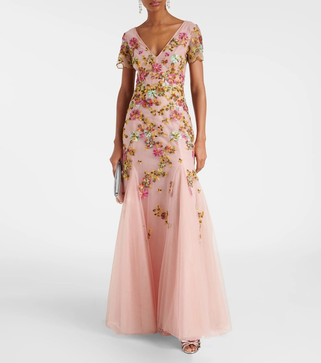 Costarellos - Polina embroidered tulle gown