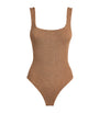 Hunza G Brown Coverage Square-Neck Swimsuit