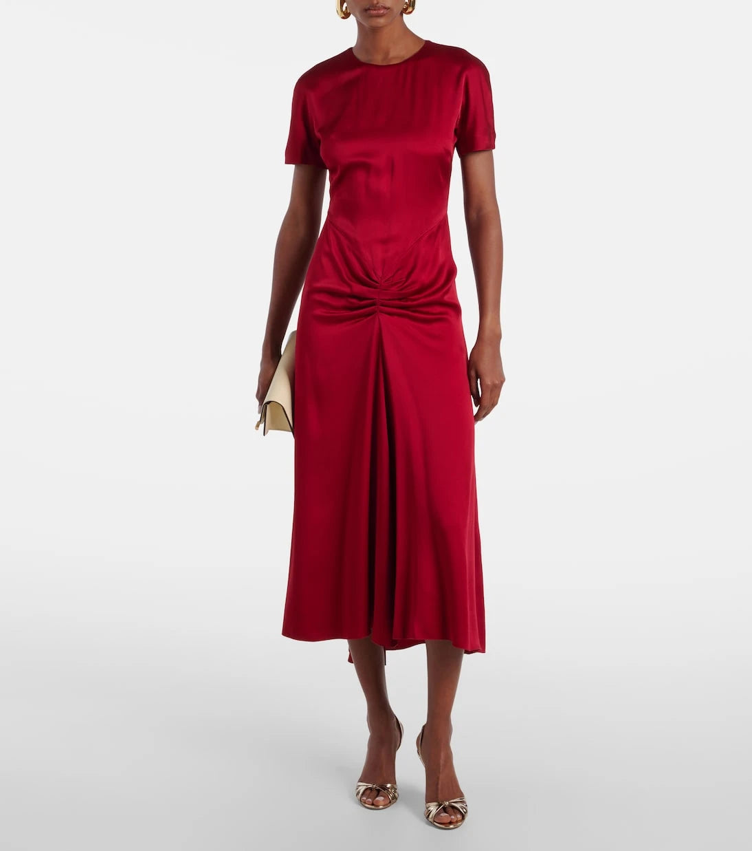 Victoria Beckham - Gathered satin midi dress