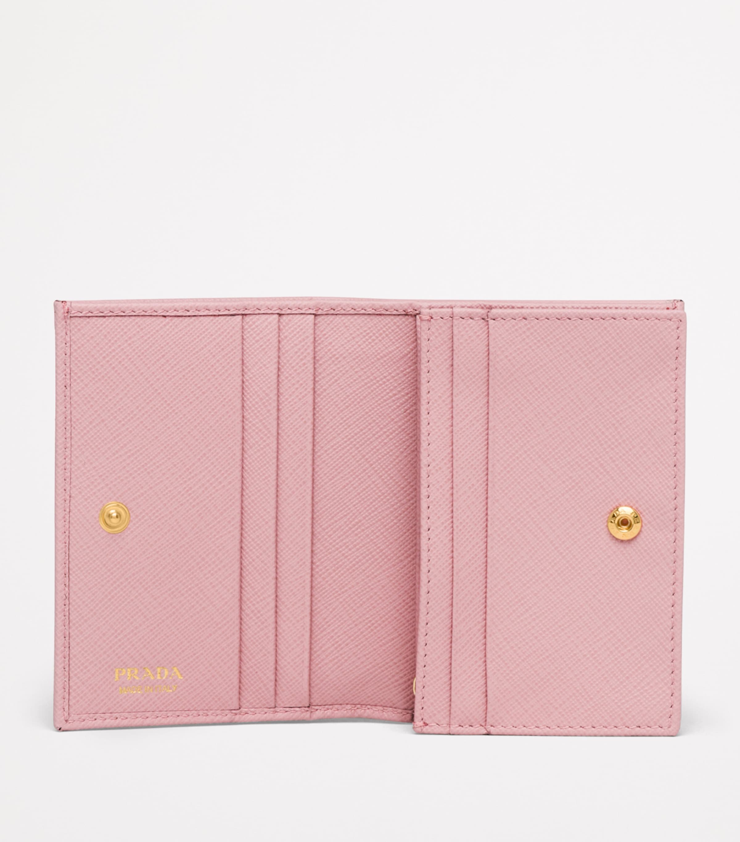 Pink Small Saffiano Leather Wallet