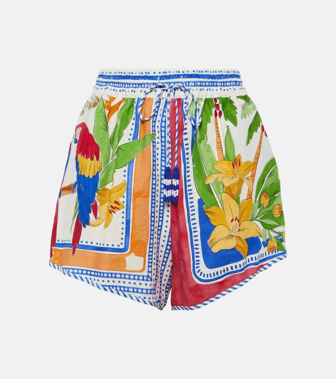 Farm Rio - Tropical Destination linen-blend crochet shorts
