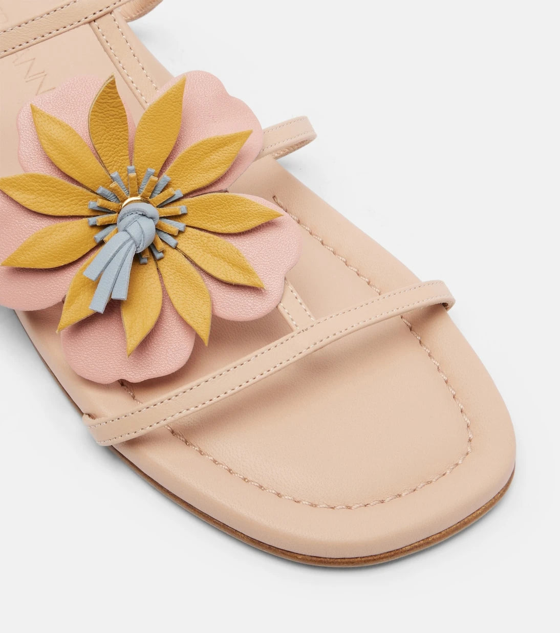 Zimmermann - Lilia floral-appliqué leather sandals