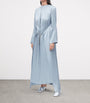 LOEWE Blue EXCLUSIVE Silk Satin Silver Capsule Donut Chain Maxi Dress