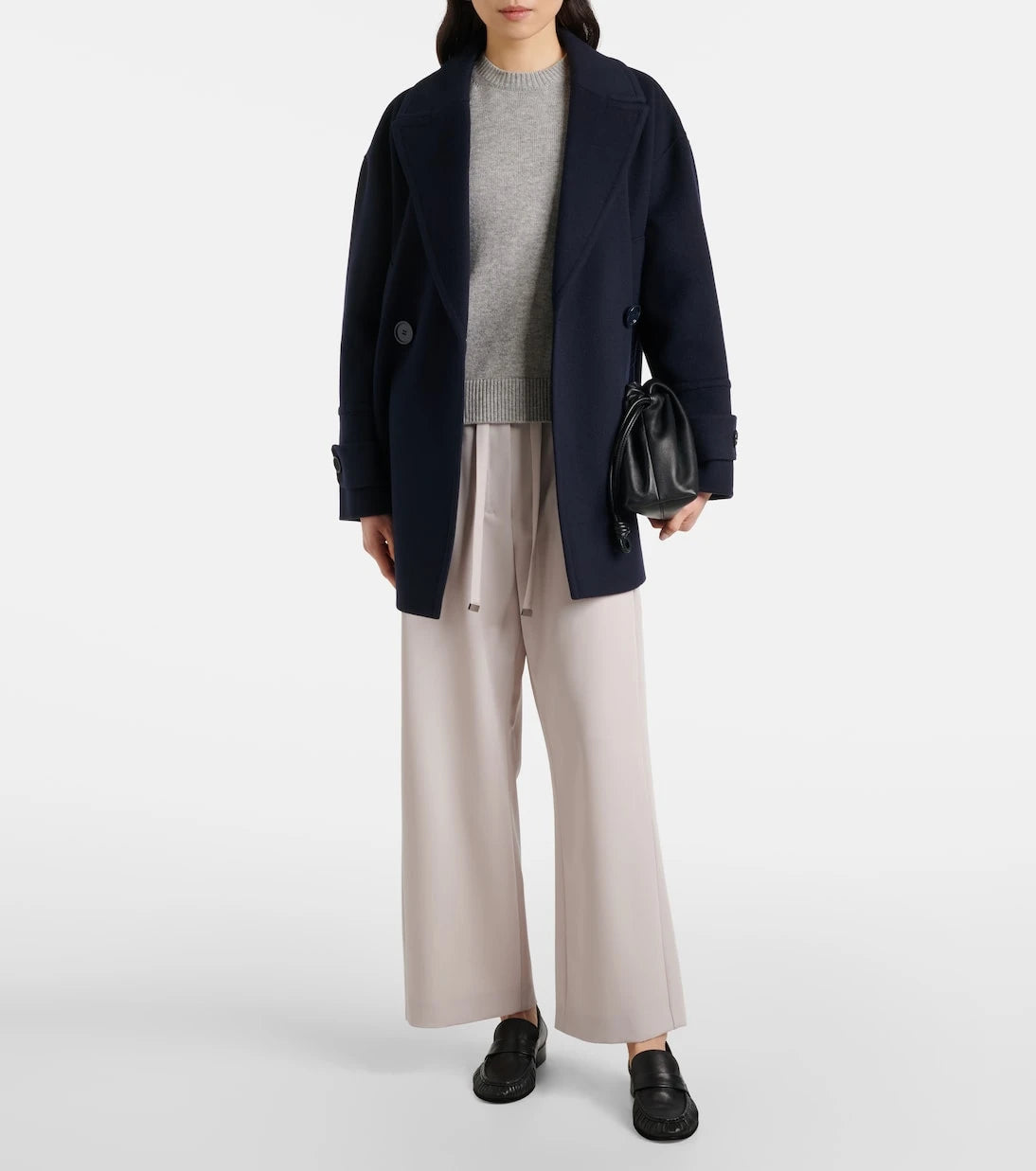 بنطلون واسع الساقين من الكريب الصوف البكر "أرجينتا" من S Max Mara