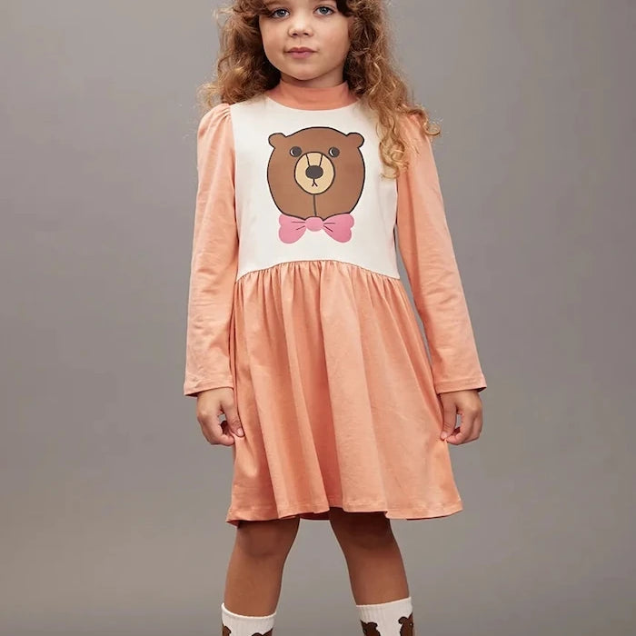 Детска памучна рокля Mini Rodini Bear