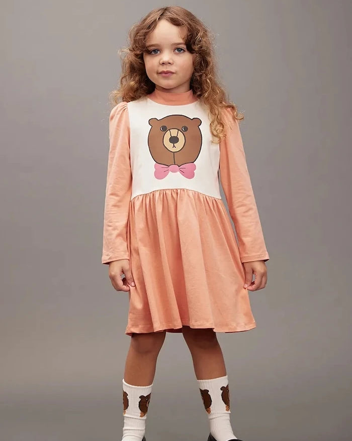Mini Rodini Bear Çocuk Pamuk Elbise
