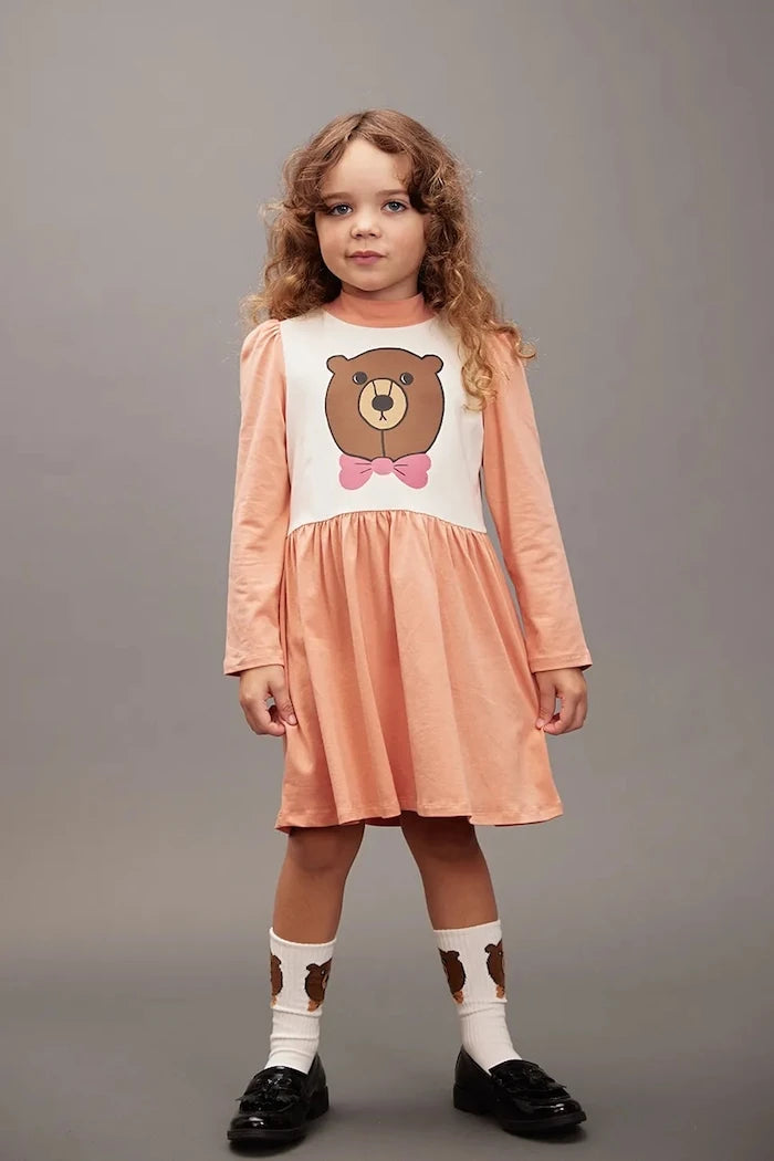 Детска памучна рокля Mini Rodini Bear