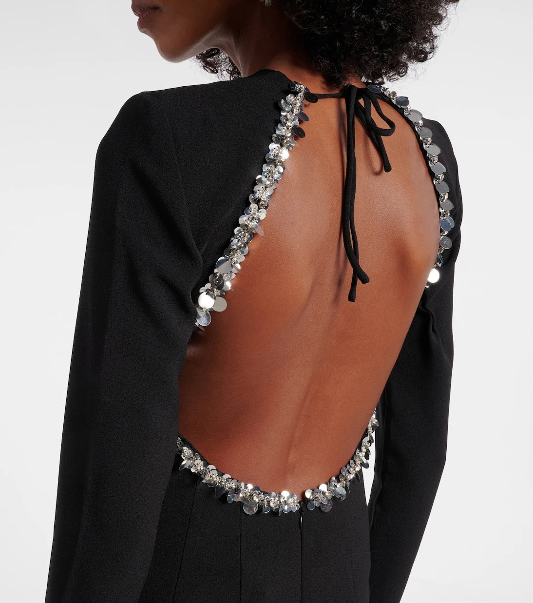 Rotate - Sequined open-back crêpe maxi dress