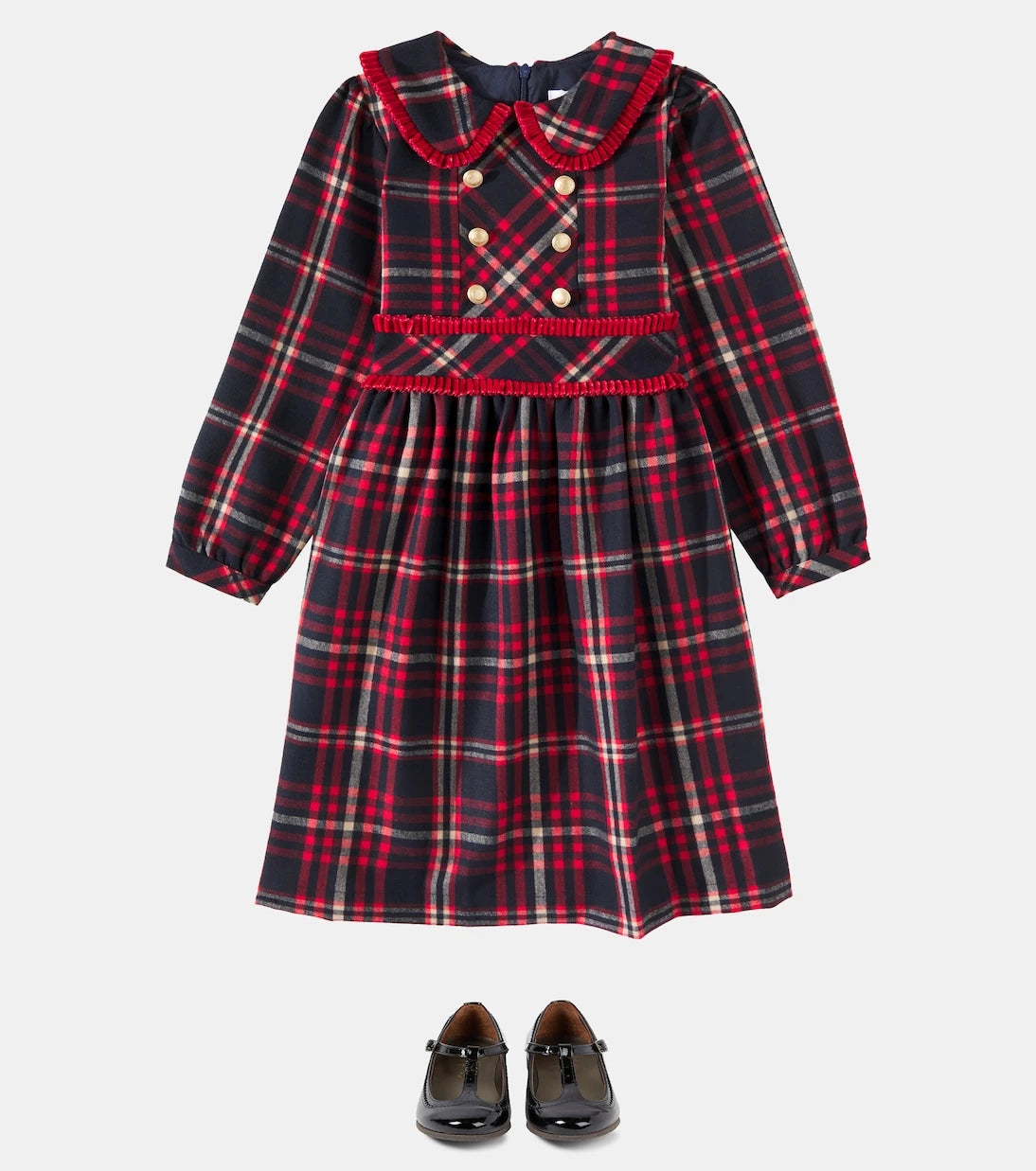 Patachou - Ruffled tartan dress
