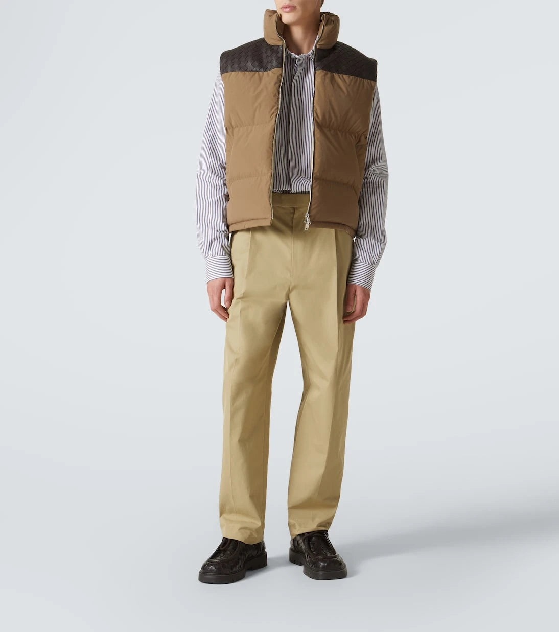 Bottega Veneta - Intrecciato cotton poplin down vest
